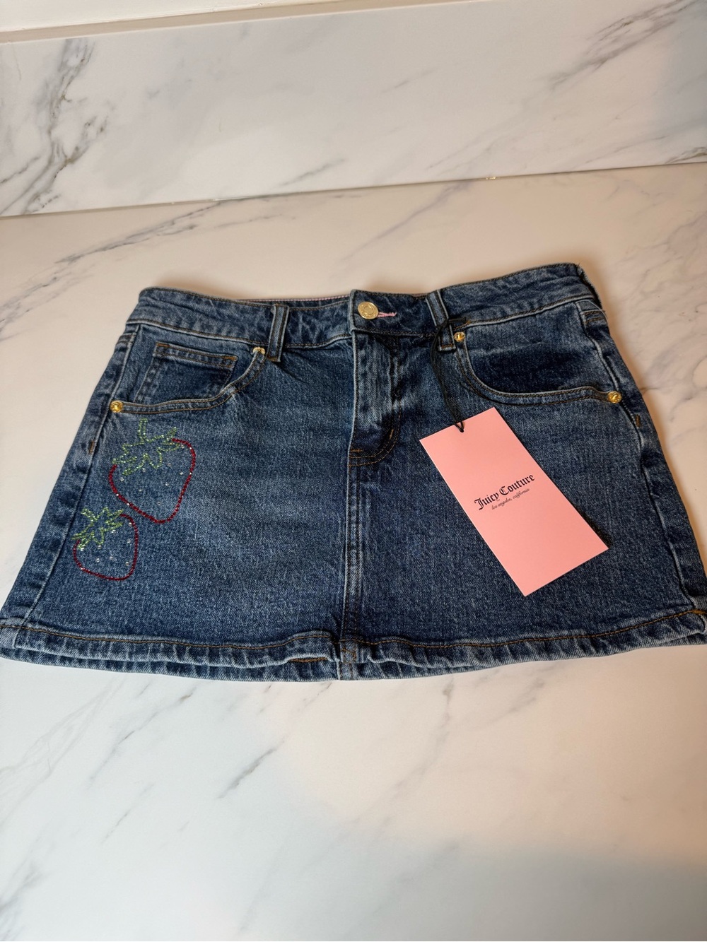 Y2K juicy couture jean denim mini skirt